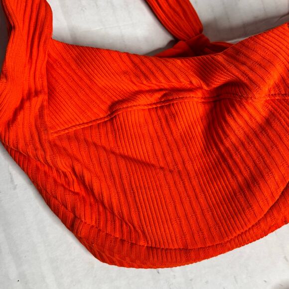 L Space Pointelle Rib Camellia Underwire Bikini Top Poppy Orange NWT Women XL - Picture 4 of 8